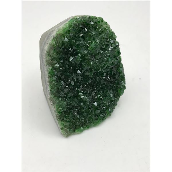 GREEN DRUZY QUARTZ GEODE