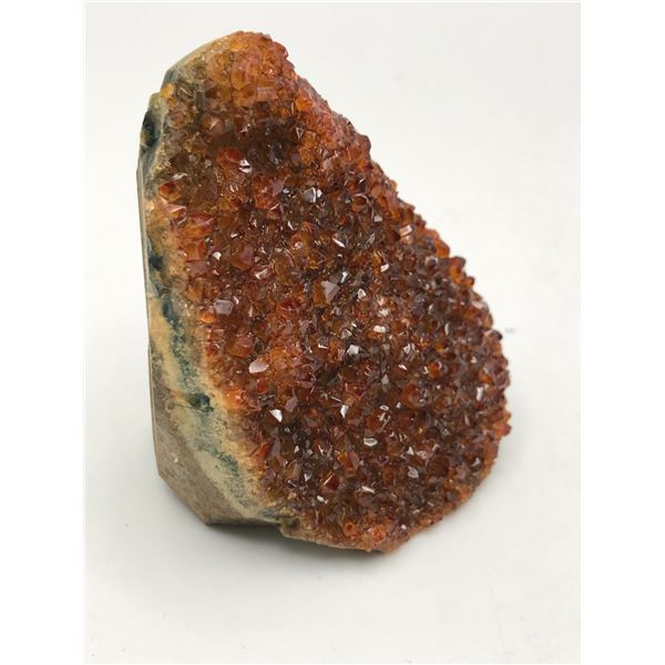 NATURAL AMETHYST DRUZY CRYSTAL CLUSTER WITH RED HEMATITE INCLUSIONS
