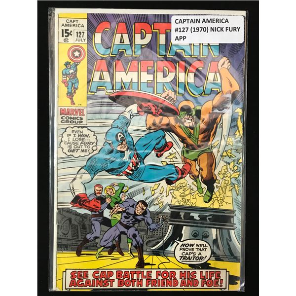 Captain America #127 (1970) NICK FURY APP - MARVEL COMICS