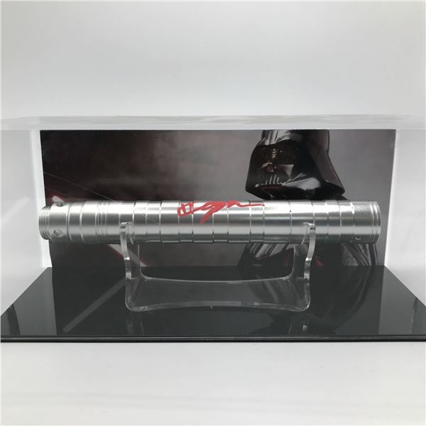 HAYDEN CHRISTENSEN SIGNED DARTH VADER LIGHTSABER HILT PRESENTATION PIECE - WWOC COA