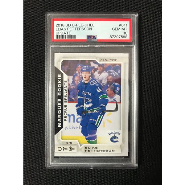 2018-19 O PEE CHEE ELIAS PETTERSSON ROOKIE CARD (PSA 10)