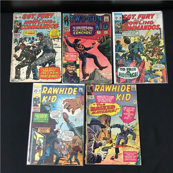 LOT OF 5 MILITARY / WESTERN COMICS - MARVEL COMICS