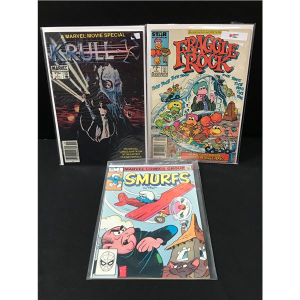 LOT OF 3 MARVEL #1 COMICS INCLUDING THE SMURFS