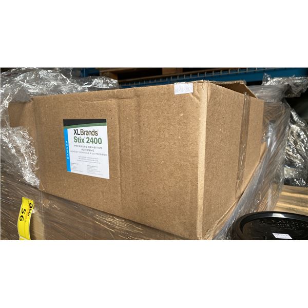 6 CASES OF XL BRANDS STIX 2400 PRESSURE SENSITIVE ADHESIVE, 4X1 GALLON UNITS PER CASE