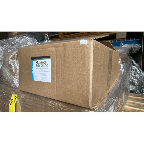 6 CASES OF XL BRANDS STIX 2400 PRESSURE SENSITIVE ADHESIVE, 4X1 GALLON UNITS PER CASE