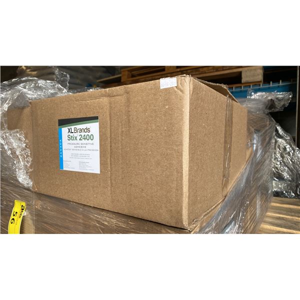 6 CASES OF XL BRANDS STIX 2400 PRESSURE SENSITIVE ADHESIVE, 4X1 GALLON UNITS PER CASE