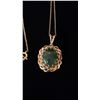 Image 2 : APPROX 10K CHAIN (16") WITH APPROX 14K PENDANT SET WITH JADE (3.3G)