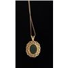 Image 3 : APPROX 10K CHAIN (16") WITH APPROX 14K PENDANT SET WITH JADE (3.3G)