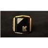 Image 1 : APPROX 10K MENS SIGNET RING SET WITH ONYX AND DIAMOND (6.7G)