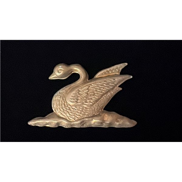 BRASS SWAN BROOCH