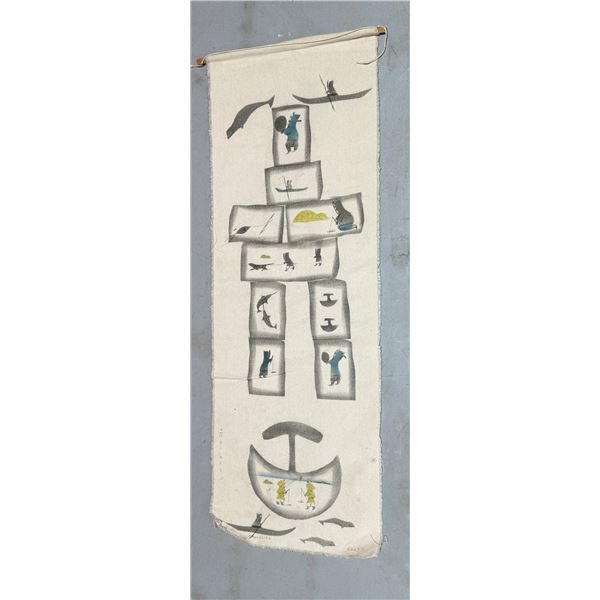 Signed Original Inuit Textile Painting by Gyta Eeseemailie