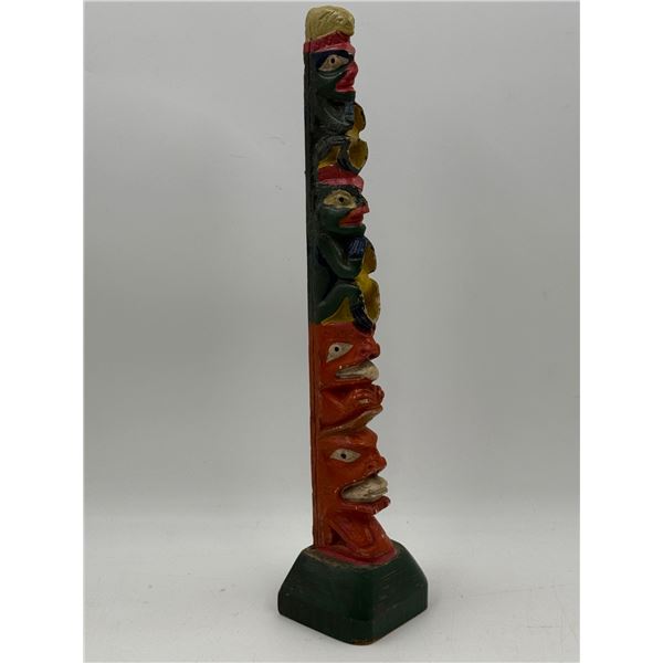 Indigenous Hand-Carved Wooden Totem Pole