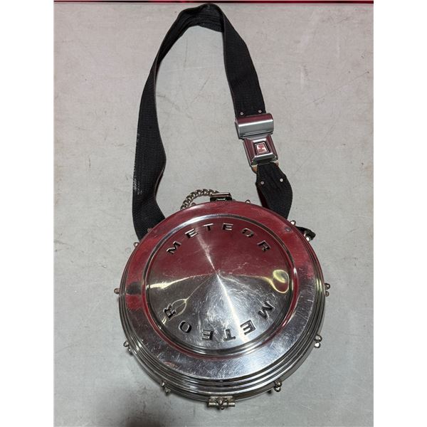 Handmade Meteor Hubcap & Seatbelt Shoulder Bag