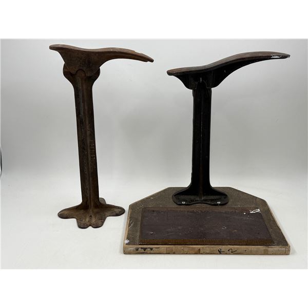 2 Antique Cast Iron Cobbler's Shoe Stands (Shoemaker's Anvils)