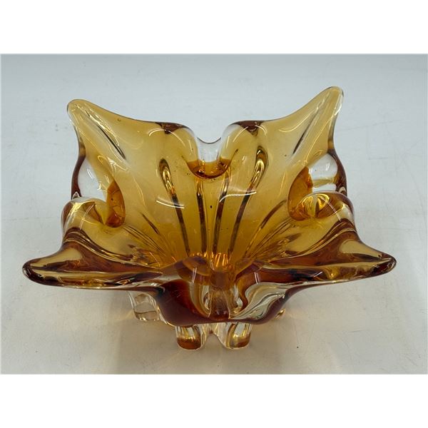VTG Amber Art Glass Bowl