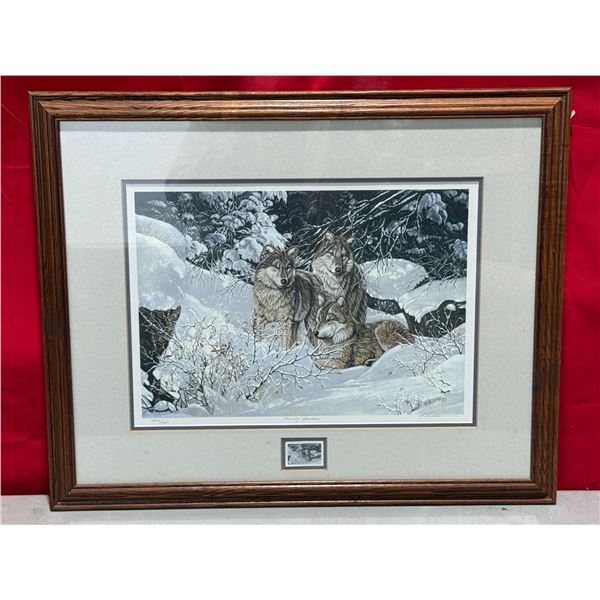 Framed, Signed, & Numbered "Family Members" Print by M. Visser (4079/4950)