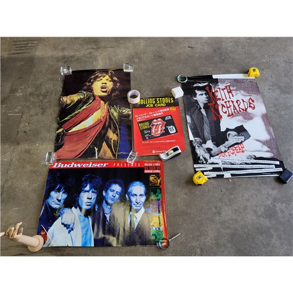 4 Music Posters w/ Keith Richards, Rolling Stones, & Mick Jagger