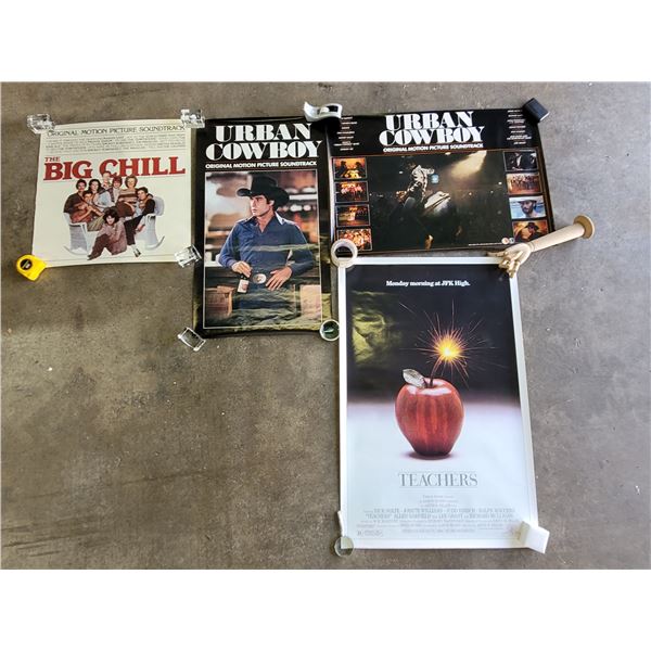 4 Movie Posters w/ The Big Chill, Urban Cowboy, & Teachers