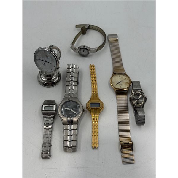 Lot of Assorted Watches & Desk Clock
