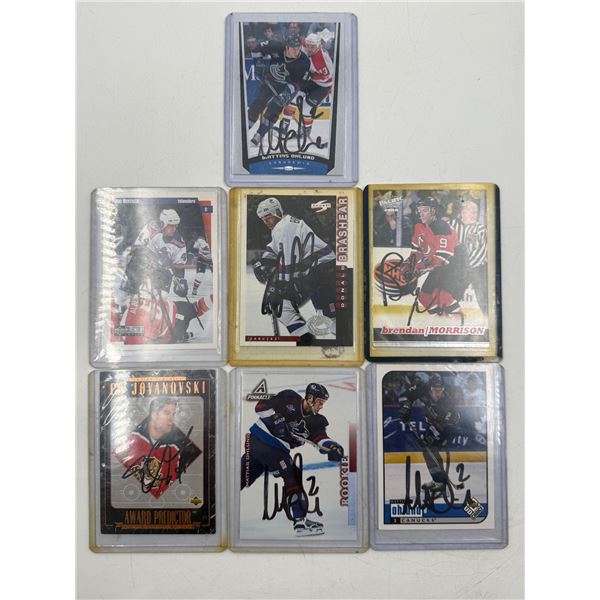 Lot of Autographed Hockey Cards w/ Jovanovski, Morrison, Ohlund, & More