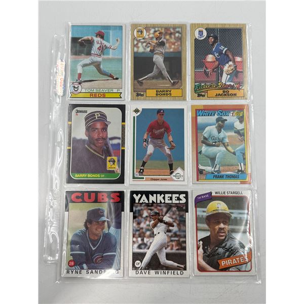 Lot of Assorted VTG Baseball Cards w/ Bonds, Thomas, Winfield, & More