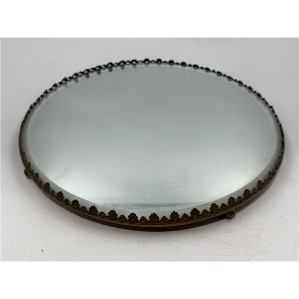 Rich Cut Glass Ltd. Mirror Plateau w/ Feet