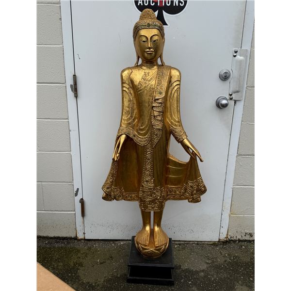 Wooden Burmese Mandalay Buddha Sculpture
