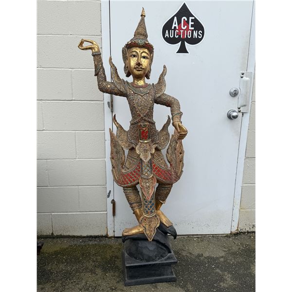 Wooden Thai Angel/Temple Dancer Sculpture
