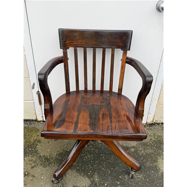 VTG Oak Swivel Desk Chair