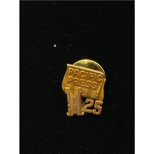 10 Kt. Gold Pacific Press 25 Years Service Pin