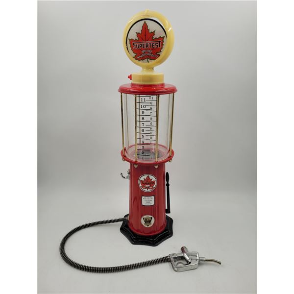 Vintage Supertest Gas Pump Liquor Dispenser With Glass Advertising Globe Faces