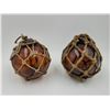 Image 1 : 2 Vintage Amber Glass Fishing Weights