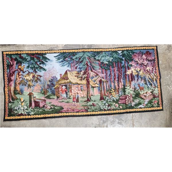 Vintage Pioneer Era Scene Tapestry