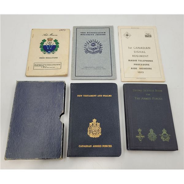 5 Vintage Military Pocket Books: Service, Bible, Telephone Procedure, & More