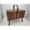 Image 1 : Vintage Accordion Sewing Box With Contents