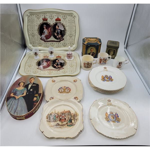 Vintage Royal Family Collectibles: Mugs, Plates, Tins, Servers, Egg Cups, & Bell