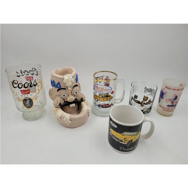 Vintage Cups & Mug: Ford, Coors, Indianapolis Speedway, & More