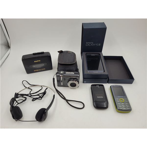 Assorted Electronics: Samsung Galaxy S III, Kodak Camera, SAnyo Cassette Player, & More