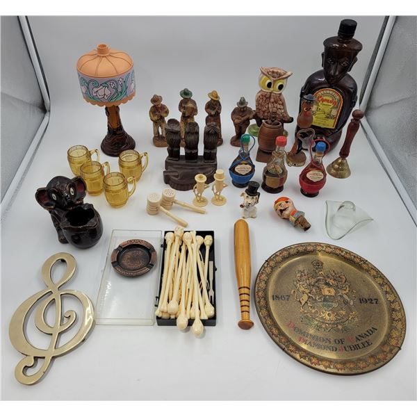 Vintage Variety: Bottle Toppers, Skull Stir Sticks, Music Note Trivet, Bottles, & More