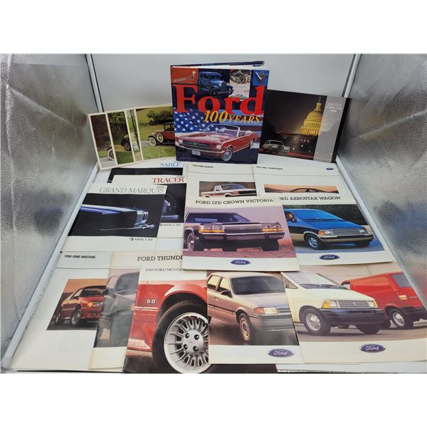 Vintage Car Brochures & Ford 100 Years Book