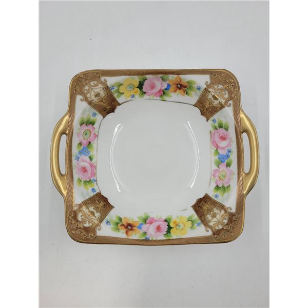 Vintage Hand Painted Nippon Double Handled Dish