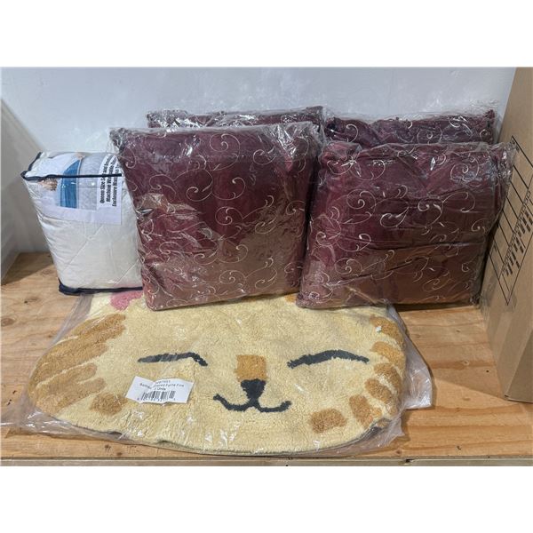 New Product: Pillows, Cat Head Bath Mats, & Queen Mattress Cover