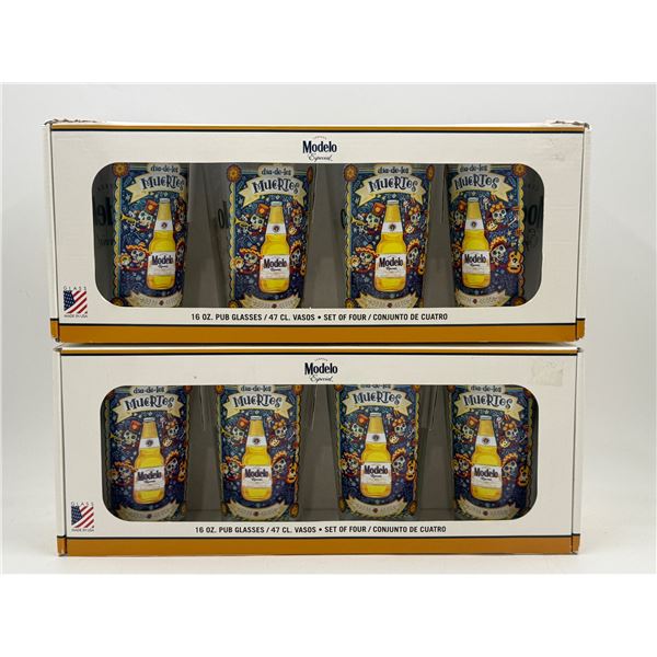 2 New Packages Of Modelo Themed Highball Glasses (8 Total)
