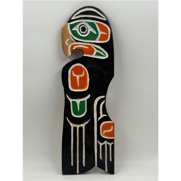 2007 Tom C. Signed First Nations Hand Carved Eagle Plaque