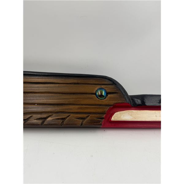 2007 Tom C. Signed First Nations Hand Carved Raven Plaque