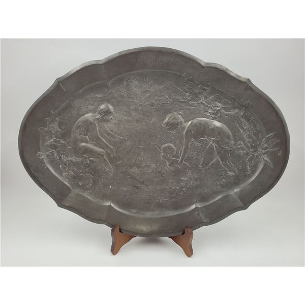 Art  Deco Repousse Server