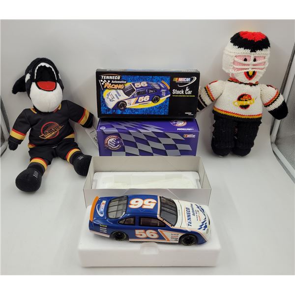 Canucks Plush Dolls & Tenneco Nascar Stock Car 1:24 Scale