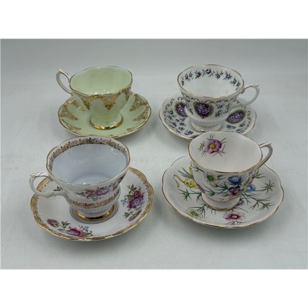 4 Vintage Royal Albert Tea Cups & Saucers