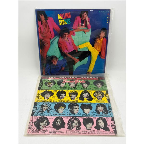 2 Rolling Stones Vinyl Records: Dirty Work & Some Girls