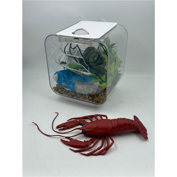 Fish Tank & Rubber Lobster